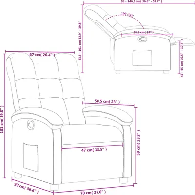 Immagine prodotto di vidaXL Poltrona relax in tessuto grigio scuro