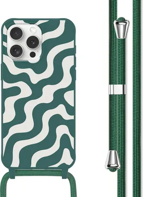 Image de imoshion Étui design en silicone avec cordon pour l'Apple iPhone 15 Pro - Vert pétrole Groovy