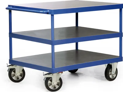 Produktbild von Bako Logistiksysteme Tischwagen R1200 mit 3 Ladeflächen und Schiebegriff 1200kg Tragkraft 2000x800mm