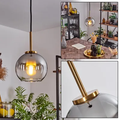 Produktbild von Cesaro Hängelampe aus Metall/Glas in Goldfarben/Rauchfarben