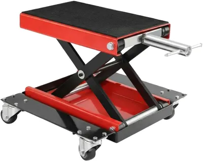 Image de Support pour moto, réglable en hauteur, robuste, de couleur rouge