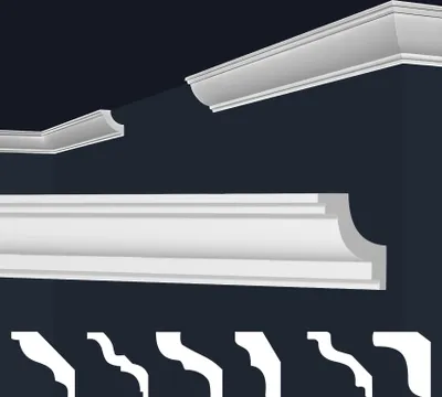 Produktbild von MARBET DESIGN Stuckleisten XPS Styropor weiß - Deckenleisten Stuck Decken Styroporleisten E-Leisten - (2 Meter / 1 Leiste E-28)