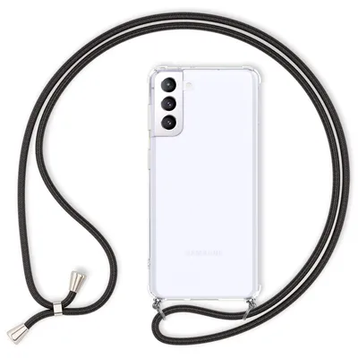 Image de NALIA Housse transparente pour téléphone portable avec chaîne pour Samsung Galaxy S21 Plus, Band Case Cover Noir
