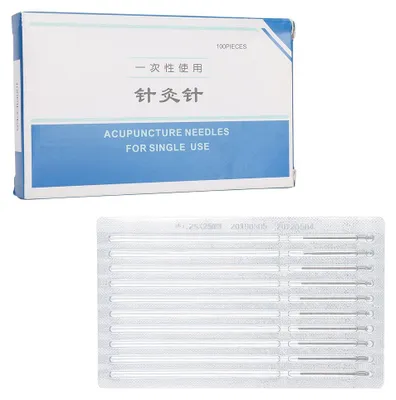 Produktbild von 100 Stück/Box sterile Einweg-Akupunkturnadel, Edelstahl-Massagetherapienadel 0,25 x 60