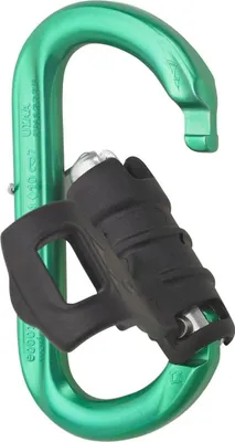 OVALOCK Schnappkarabiner von Austri Alpin in grün mit Klappverschluss; geeignet für Klettern.