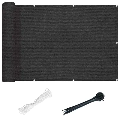 Image de Protection de balcon et stores, 90 x 500 cm, noir