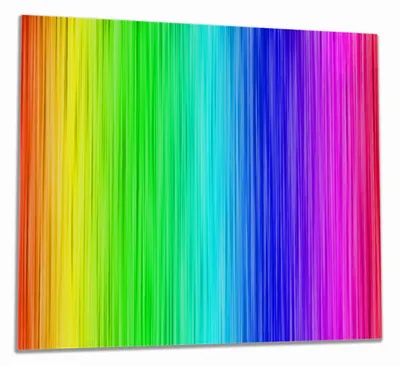 Produktbild von Wallario Herdabdeckplatte aus Glas, Größe 60 x 52 cm 1-teilig, Motiv Regenbogenmuster - Farben rot, gelb, grün, blau, pink und rot