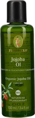 A bottle of organic jojoba oil.