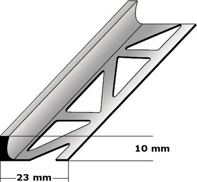 Produktbild von Fliesenprofil "Renesse" Fliesenabschlussprofil / Trennschiene für Fliesenabschlüsse, Höhe: 2 - 30 mm, Breite: 23 mm, aus Aluminium-aluminiumfarbend-10 mm