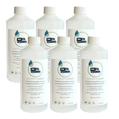 6 x 0,5 Liter membraclean Trinkwasseraufbereitung Sparset für Camping