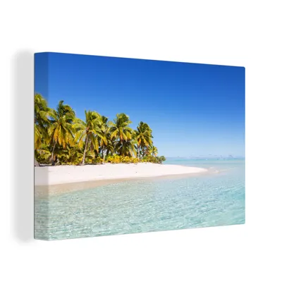 Produktbild von OneMillionCanvasses® - Leinwandbilder - 150x100 cm, Meer - Insel - Palme, Wandbilder Kunstdruck Wanddekoration