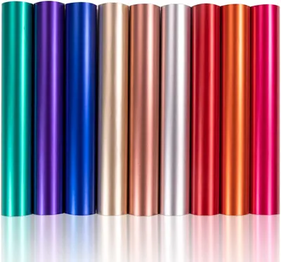 Productafbeelding van Metallic vinylfolie - Zelfklevend, geschikt voor plotters - 9 kleuren - 30,5 x 30,5 cm