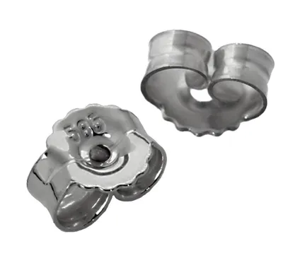 Produktbild von 1 Paar 585 Weißgold 14k Butterfly Verschluss 7mm Gold Ohrstecker Loch 0,9mm 2086
