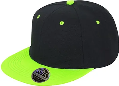 Produktbild von Result Headwear RC082X | Bronx Dual Colour Cap / Kappe / Mütze / Hut - Farbe: Black/Lime - Größe: One Size