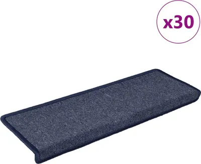 Zdjęcie produktu dla Maty na schody 30 szt. 65x21x4 cm Ciemnoszare i niebieskie prostokątne krawędzie