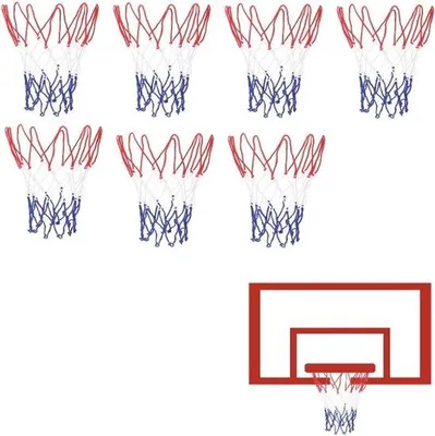 Productafbeelding van Mini-basketbalnetten - 8 ringen, geschikt voor gebruik binnenshuis en buitenshuis, in sporthallen en schoolgymzalen