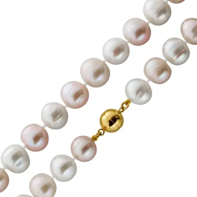 Produktbild von Perlenkette 46cm Süßwasser Perlen 12.4-11.2mm Gold 585 14K 46