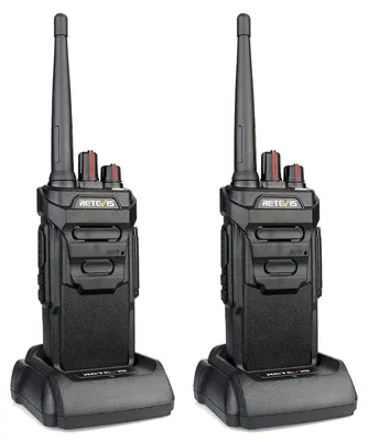 Zdjęcie produktu dla Radiotelefon, wodoodporny, czarny - 16 kanałów PMR446 - bateria litowo-jonowa 1200 mAh - wytrzymała konstrukcja
