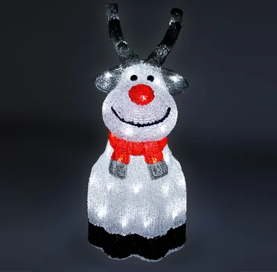 Produktbild von Weihnachtsfigur beleuchtet Acryl Elch 45 LEDS Timer Weihnachtsdeko Außen & Innen