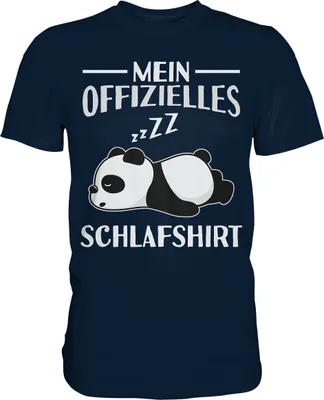 Produktbild von Offizielles Schlafshirt Nachthemd Schlafanzug Pyjama Panda T-Shirt – Navy / L