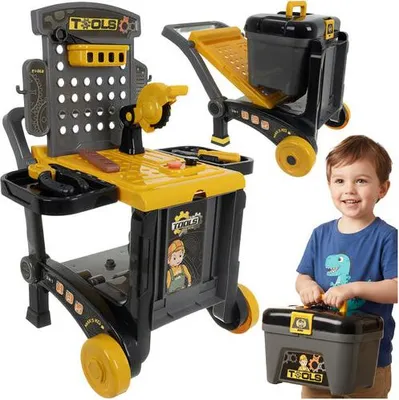 Produktbild von 3-in-1 Kinder-Spielzeugwerkstatt-Set, 59-teiliges Werkzeugset