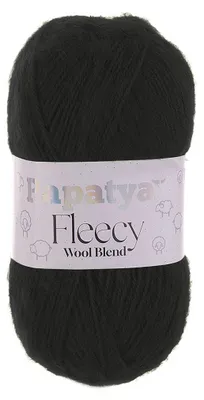 100g Papatya Fleecy Kuschelgarn 20% Wolle veredelt Oeko-Tex Häkelgarn Strickgarn schwarz