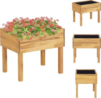 Immagine prodotto di vidaXL Fioriera rialzata 50 x 40 x 45 cm in legno massiccio di acacia - Vasi da fiori e fioriere