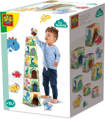 Productafbeelding van Creative Stapelblokken toren met dino figuren