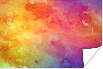 Produktbild von MuchoWow® Poster Aquarell - Orange - Rosa 180x120 cm - Fotoplakat