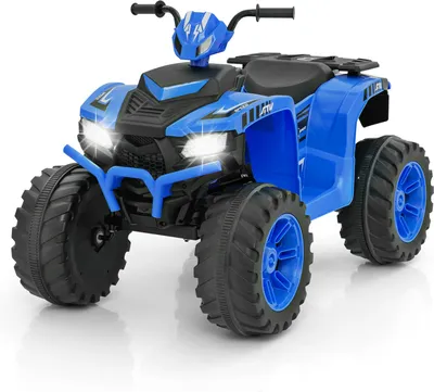Produktbild von DREAMADE Kinderauto ATV, Elektrofahrzeug mit Musik, LED-Lichtern, Hoch-/Niedriggeschwindigkeit & sanftem Start, für 3-8 Jahre Kinder (Blau)