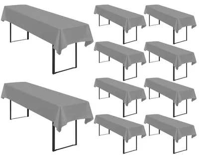 Produktbild von Tischdecken Bierzeltgarnitur 10 Stück Grau 250x100cm Wasserdicht Polyester