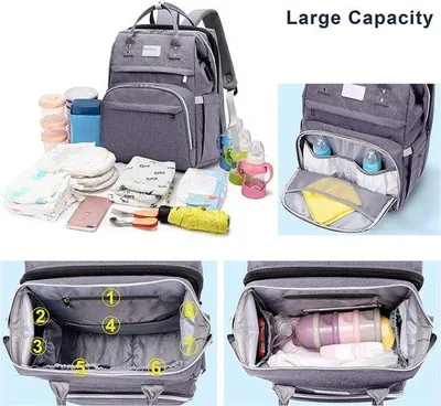 Immagine prodotto di Borsa porta pannolini premium in morbido tessuto - ideale per i neogenitori