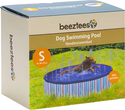 Produktbild von Beeztees Hundepool Sprinkler Doggy Dip blau, Maße: 80 x 80 x 20 cm