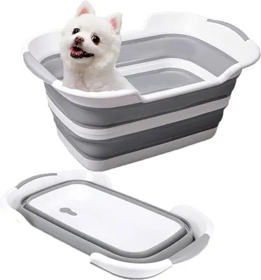Produktbild von Hundebadewanne Multifunktional Faltbar - Tragbare Haustierbadewanne - Indoor und Outdoor - Maße 60 x 40 cm - Geeignet für Katzen und Hunde Hundebadewanne