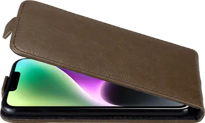 Zdjęcie produktu dla Etui ochronne Cadorabo do Apple iPhone 14 w kolorze brązowym Etui z klapką na telefon komórkowy Etui Cover