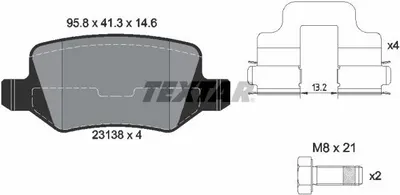 Obrázok produktu pre Brzdové doštičky Textar zadné pre Mercedes A B - trieda W169 W245 bez snímača Lucas
