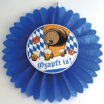 Produktbild von Dekofächer 'Ozapft is' aus Seidenpapier und Karton, 60 cm