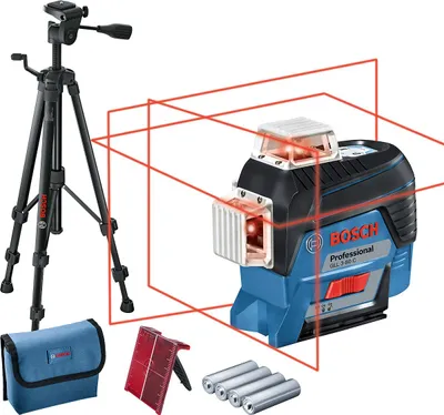 Zdjęcie produktu dla Bosch GLL 3-80 C Professional, 30 m, 0,2 mm/m, 4°, 120 m, Poziomy/Pionowy, Czerwony