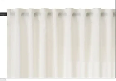Produktbild von Halbtransparenter Vorhang in Leinenoptik mit Faltenband | Creme | 135 x 225 cm