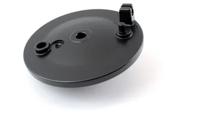 Produktbild von Bremsschild hinten mit Bohrung Bremszug außen schwarz matt Simson