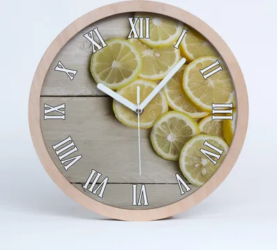 Produktbild von Holzuhr 25fi cm wanduhr - weiße Spitzen - Zitronenholz