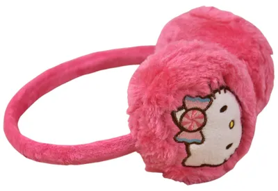 Produktbild von Hello Kitty Mädchen Ohrenwärmer, Pink, aus flauschigem Plüsch, weich gepolstert, Ø 8 cm
