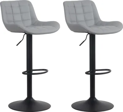 Produktbild von 2er Set Barhocker HLO-CP297 Kunstleder  grau