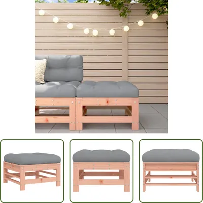 Produktbild von The Living Store Gartenhocker mit Kissen Massivholz Douglasie