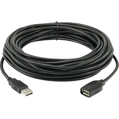 Productafbeelding van Renkforce USB-kabel, USB 2.0, USB-A stekker, USB-A aansluiting, 10,00 meter, zwart, vergulde connectoren, modelnummer RF-4096104