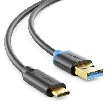 Produktbild von deleyCON 3,0m USB-C Kabel USB 3.0 5 Gbit/s USB-A auf USB-C