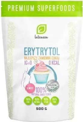 Zdjęcie produktu dla Intenson Erytrytol 100% - Niskokaloryczny Słodzik - 500g Do Pieczenia