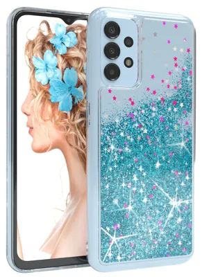 Produktbild von EAZY CASE - Glitzer Hülle kompatibel mit  Samsung Galaxy A13 4G Glitzer Schutzhülle, Soft Case, Backcover Transparent mit Motiv