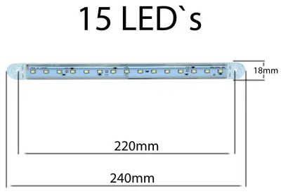 Immagine prodotto di Luce di posizione laterale FR0306B, 15 LED 12-24 V 240 mm, bianca