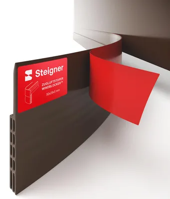 Produktbild von STEIGNER Türdichtung selbstklebend, Zugluftschutz, TPE, Braun, 5 m Dichtung für Türen und Fenster, Zugluftstopper, Windschutz, Kälteschutz, Schalldämmung, Insektenschutz, einfache Montage